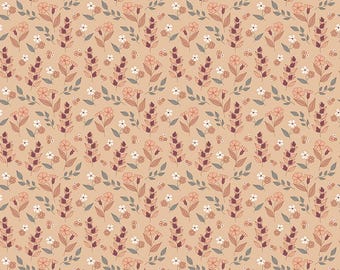 Evening on the Prairie Fabric: Autumn Floral in Beige Print by Modern Prairie for Riley Blake Designs, C16746-BEIGE