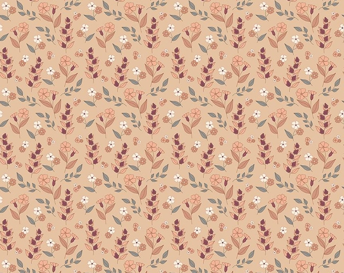 Evening on the Prairie Fabric: Autumn Floral in Beige Print by Modern Prairie for Riley Blake Designs, C16746-BEIGE