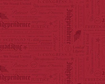 Independence: Declaration Cherry Tart Red Fabric by Riley Blake Designs, C17334-CHERRYTART