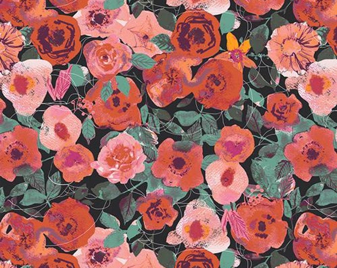 Enshadow Cotton Fabric by Katarina Roccella for Art Gallery Fabrics | Witchs Garden | Halloween Floral | Cotton Quilting and Garment Fabric