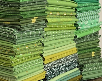 Green Tonal Quilting Fabric Bundle – Riley Blake, Art Gallery Cotton Prints