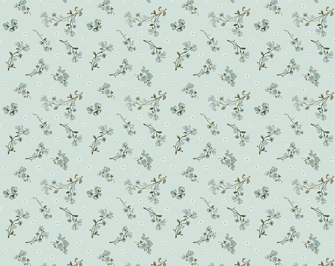 Renew Sweet Pea Bleached Denim Quilting Cotton Fabric by Sandy Gervais for Riley Blake Designs, C17283-PINK