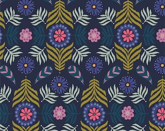 Starling, Art Gallery Fabrics Bloom Plume Print, by Maureen Cracknell for Art Gallery Fabrics, Fabric by the Yard