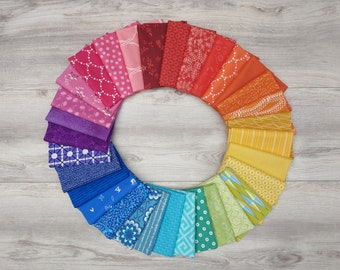 Rainbow Quilting Fabrics in 8, 16, and 32 Piece Mystery Bundles--Choose Fat Quarters or Fat Eighths