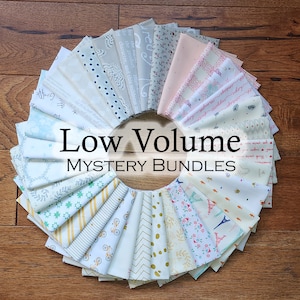 Low Volume Quilting Fabric in 8, 16, and 32 Piece Mystery Bundles--Choose Fat Quarters or Fat Eighths