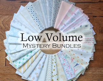 Low Volume Quilting Fabric in 8, 16, and 32 Piece Mystery Bundles--Choose Fat Quarters or Fat Eighths