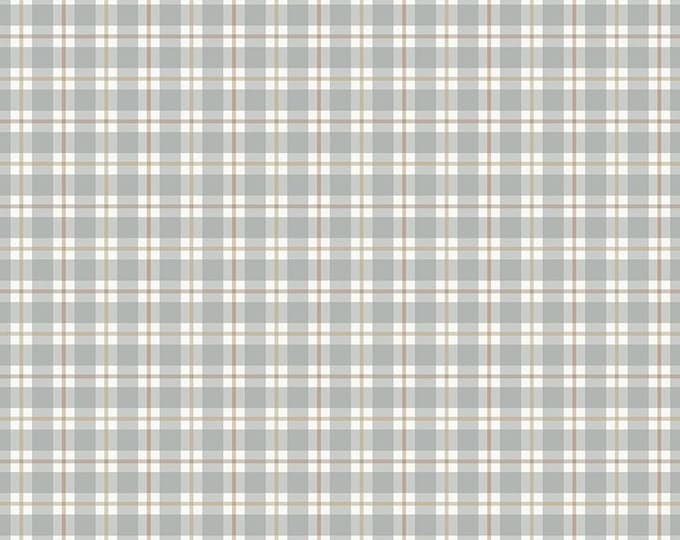 Evening on the Prairie Fabric: Picnic Plaid in Stone Blue by Modern Prairie for Riley Blake Designs, C16742-CREAM