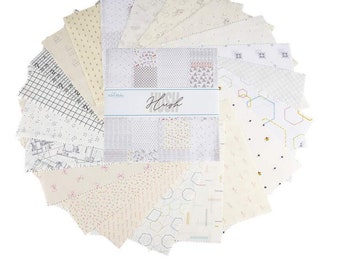 Hush Hush 10 Inch Stacker - 42 Pcs Low Volume Fabrics--Quilting Cotton Scraps from Riley Blake Designs - 10"x10" Squares - 10-11160-42