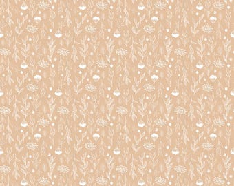 Evening on the Prairie Fabric: Prairie Silhouette Floral in Beige Print by Modern Prairie for Riley Blake Designs, C16746-BEIGE