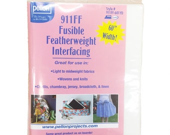 Fusible Featherweight Interfacing by Pellon--60in x 1yd --Non-woven interfacing for light to mid-weight woven and knit fabrics--911FF-601YD