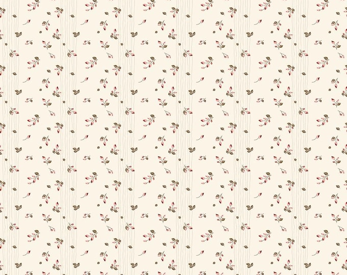 Renew Rosebuds Latte Quilting Cotton Fabric by Sandy Gervais for Riley Blake Designs, C17285-LATTE