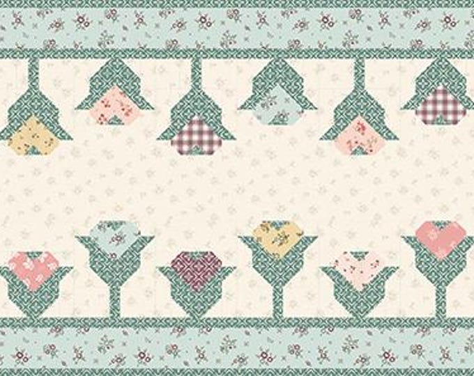 Quilted Table Runner Pattern, Printed, Sandy Gervais Coming Up Roses Runner Pattern for Riley Blake, Quilt Finished Size 53" x 17 3/4"