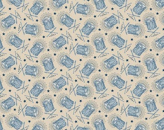 Independence: Colonial Drums Beige Fabric by Riley Blake Designs, C17335-BEIGE