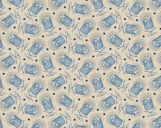 Independence: Colonial Drums Beige Fabric by Riley Blake Designs, C17335-BEIGE