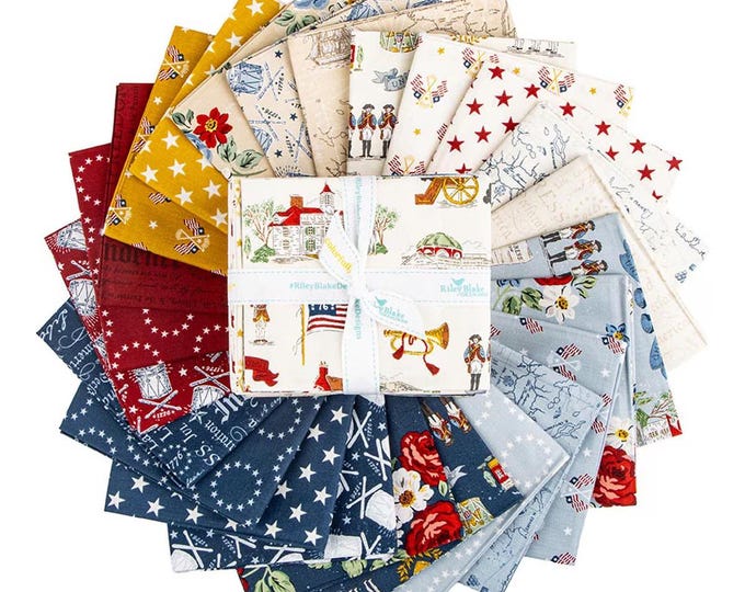 Featured listing image: Independence Fat Quarters: 24-Piece Cotton Fabric Collection by Riley Blake Designs