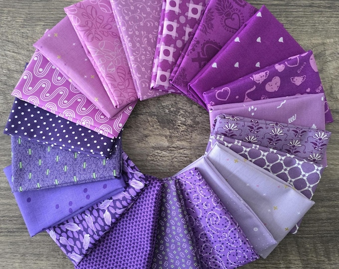 Mystery Bundle - Purple & Magenta Tonal Quilting Cotton Fabric Scraps, Fat Quarters, Fat 8ths – Riley Blake, Art Gallery Cotton Scraps