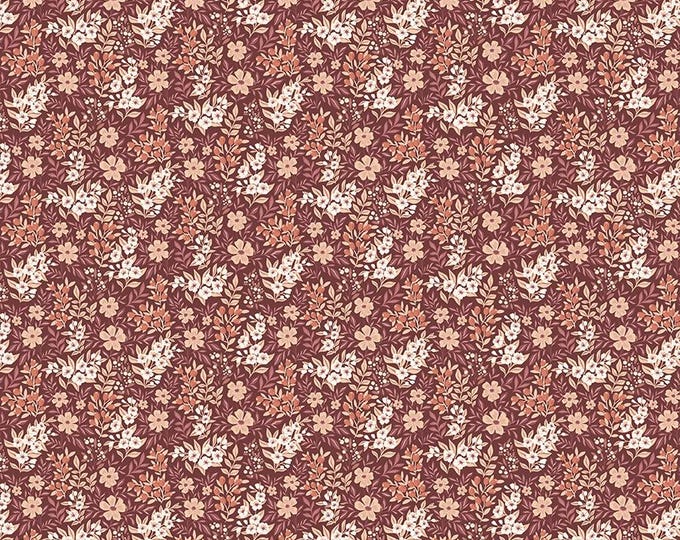 Evening on the Prairie Fabric: Ditsy Floral in Marsala Print by Modern Prairie for Riley Blake Designs, C16747-MARSALA