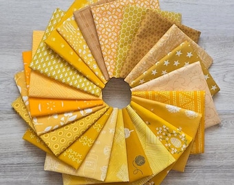 Yellow There Mystery Bundle | Designer Fabric Scraps in Yellow | AGF & Riley Blake Cottons