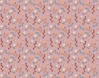 Evening on the Prairie Fabric: Autumn Floral in Mauve Print by Modern Prairie for Riley Blake Designs, C16746-MAUVE