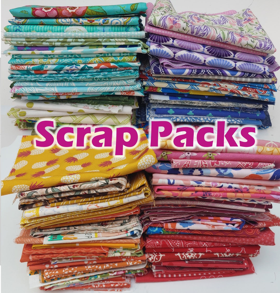 1 Lb of Modern Fabric Scraps, FREE SHIPPING, About 3 Yards of Fabric