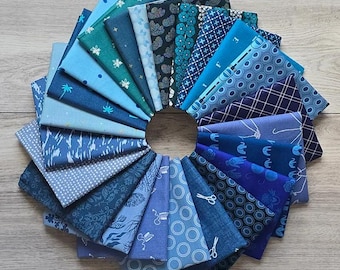 Into the Blue Mystery Bundle | Designer Fabric Scraps in Purple | AGF & Riley Blake Cottons