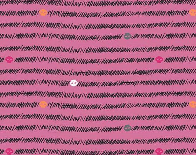 Enshadow Cotton Fabric by Katarina Roccella for Art Gallery Fabrics | Gravewhirl | Halloween Stripes | Cotton Quilting and Garment Fabric
