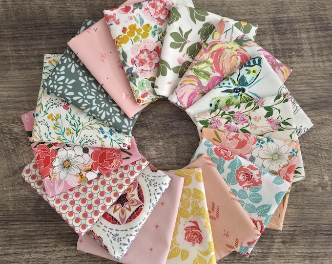 Art Gallery Mystery Fabric: Blush and Blooms Scrap Pack, AGF Cotton Fat Quarter Bundles and by the Half Pound