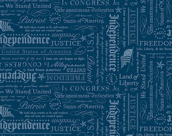 Independence: Declaration Oxford Navy Blue Fabric by Riley Blake Designs, C17334-OXFORD