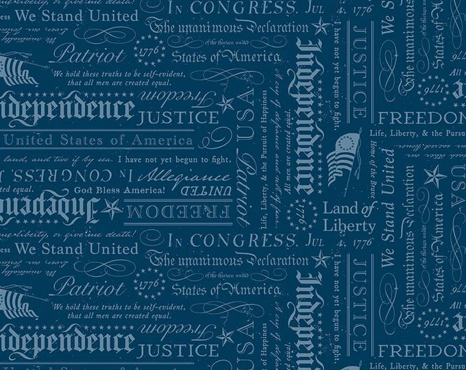 Independence: Declaration Oxford Navy Blue Fabric by Riley Blake Designs, C17334-OXFORD