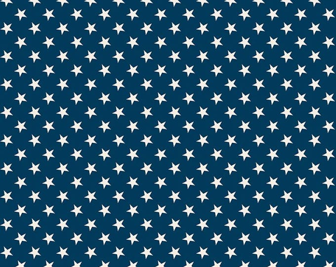 Independence: Stars in Oxford Navy Blue Fabric by Riley Blake Designs, C17337-OXFORD