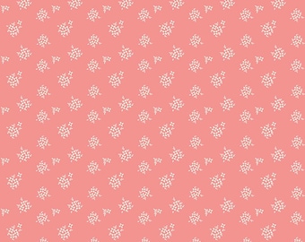 Renew Leaves Coral Quilting Cotton Fabric by Sandy Gervais for Riley Blake Designs, C17282-CORAL