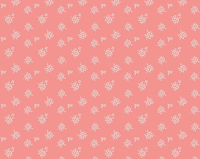 Renew Leaves Coral Quilting Cotton Fabric by Sandy Gervais for Riley Blake Designs, C17282-CORAL