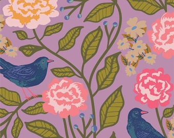Starling, Art Gallery Fabrics Blackbird Canopy Print, by Maureen Cracknell for Art Gallery Fabrics, Fabric by the Yard