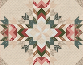 PREORDER: Full/Queen Quilt Kit – Evergreen Trail Quilt Kit by Sharon Holland – Christmas Quilt Kit – Green Red Woodland Quilt 80.5” x 80.5"