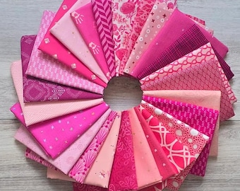 Pink-a-Boo Mystery Bundle | Designer Fabric Scraps in Pink | AGF & Riley Blake Cottons