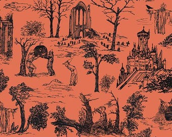 Enshadow Cotton Fabric by Katarina Roccella for Art Gallery Fabrics | Shadowmere Amber | Halloween Cotton Quilting and Garment Fabric