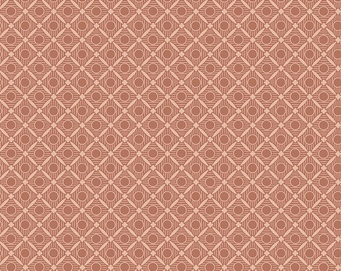 Ambleside Dusty Rose Quilting Cotton Fabric, Geometric Grid Print, Riley Blake Designs