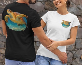 Sea Turtle Graphic Unisex Tee Shirt, Beach Lover Gift, Nature Lover Top, Coastal Vibes Shirt, Ocean Wildlife Tee, Men's Women's T-Shirt