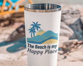 Beker met strandthema: perfect voor zomeravonturen, cadeau voor strandliefhebbers, reisvriendelijk, geïsoleerd drinkgerei, essentieel voor vakantie