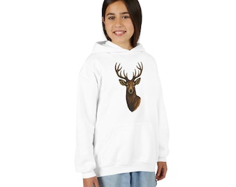 Sudadera con capucha juvenil con diseño de ciervo, regalo para amantes de los animales, moda de otoño, aventuras al aire libre