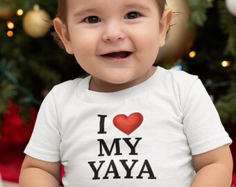J'aime mon t-shirt pour bébé Yaya | Chemise bébé, grand-mère amour