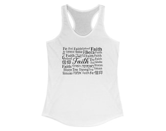 Glaube inspiriert Frauen Racerback Tank Top, motivierende Activewear, Workout-Tank, Geschenk für sie, spirituelle Fitness Top