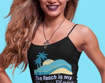 Camiseta de tirantes finos para mujer, ideal para la playa. Camiseta de verano, perfecta para la playa o las vacaciones. Un regalo ideal para amantes de la playa.