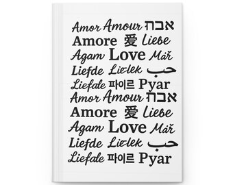 Diario de tapa dura con temática de amor: ideal para regalos, registros, recuerdos, viajes y autorreflexión. Cuaderno, diario, revista.