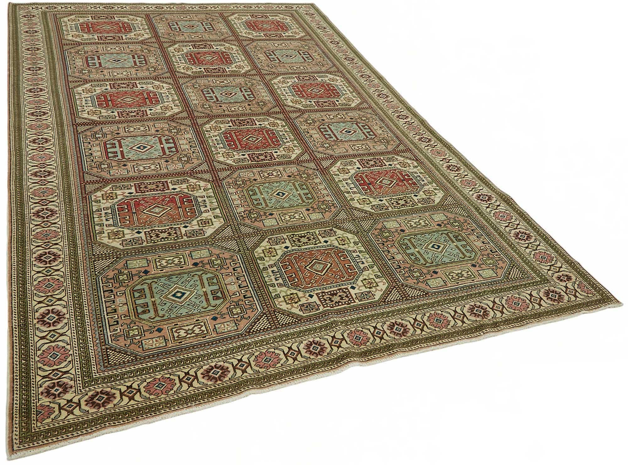 6x10 Traditional Geometric Rug, Vintage Home Decor, Neutral Green ...