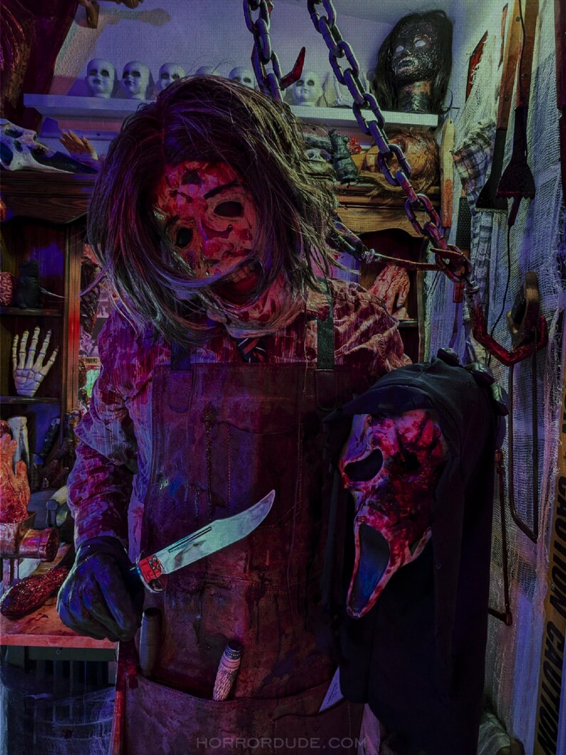 Lf004 Leatherface Vs Ghostface Horror Cosplay Print Etsy