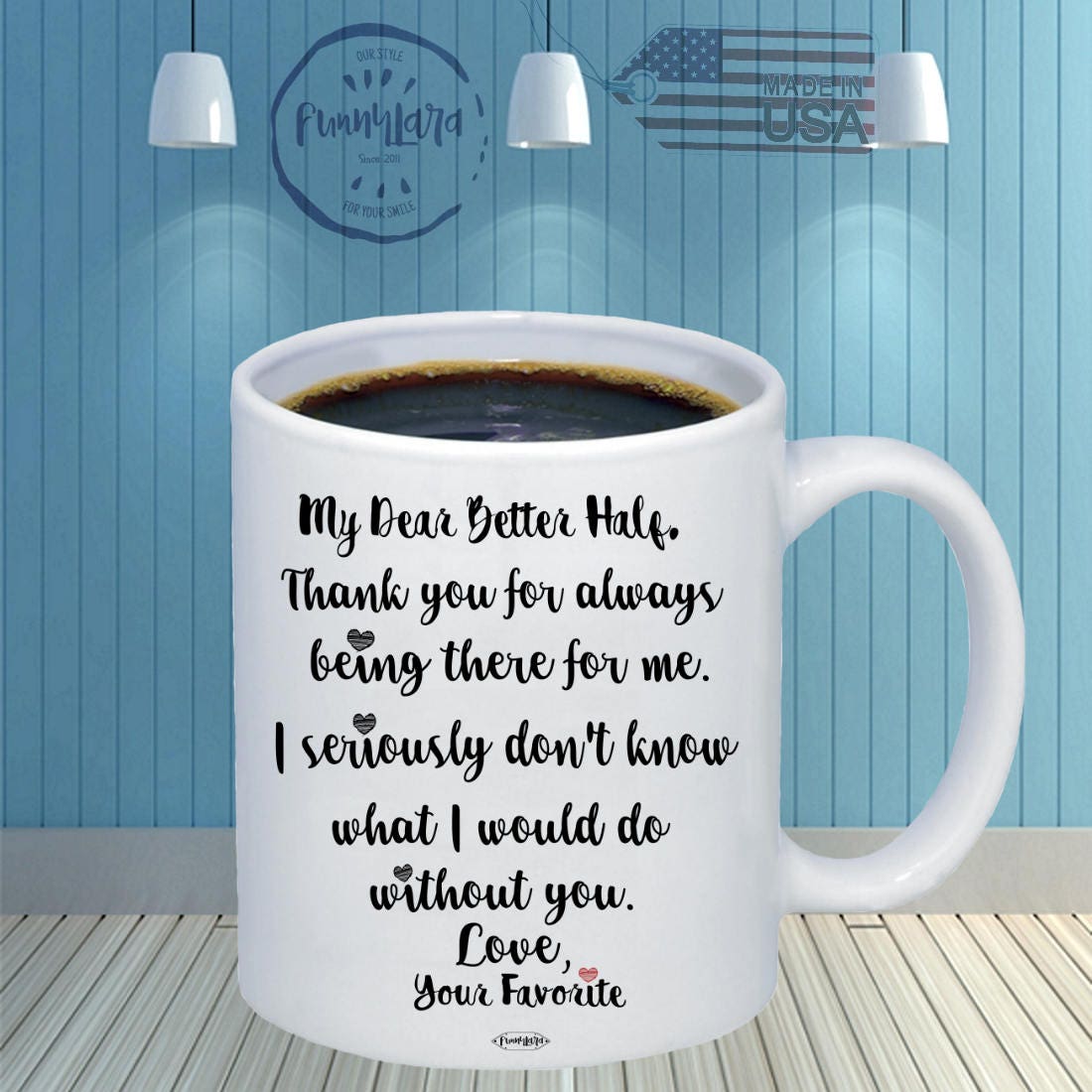 Dear Better Half Mug For Husband Wife Christmas Birthday Etsy
