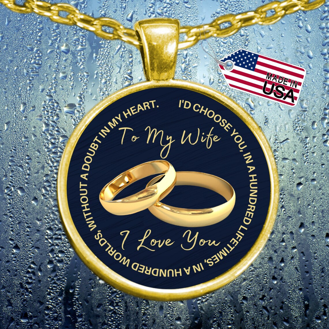 Wife Gold Necklace Husband to Wife Gift Anniversary Gift for Etsy