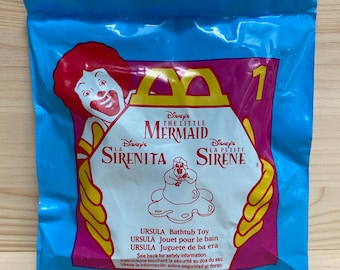 Vintage 1996 Little Mermaid Inflatable Ursula McDonald’s Happy Meal Toy, Ring-Toss Game, New in package, Uncirculated