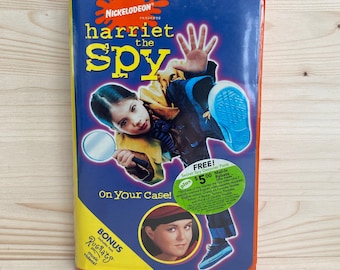 Vintage 1996 Nickelodeon "Harriet the Spy", Bonus Feature "Rugrats" Orange Clamshell and VHS Tape